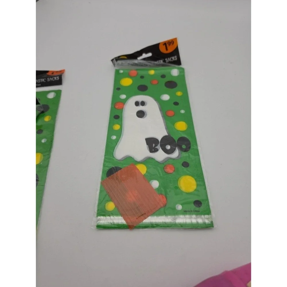 Vintage Nos lot Of 3  20 Larger BOO Halloween Treat Bags In Package  Twist Ties